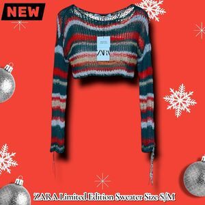 ZARA Limited Edition Open-Knit Cropped Sweater Top – New With Tags – Size S/M